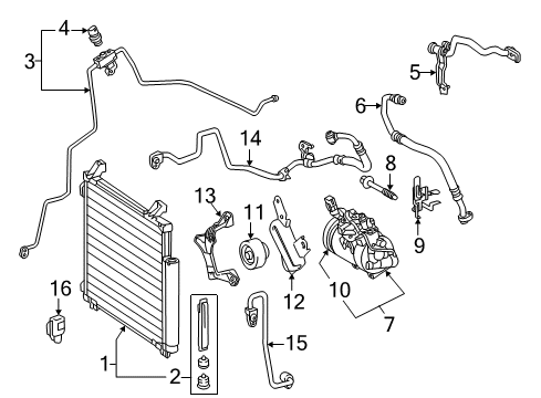 2015 Scion iQ A/C Condenser, Compressor & Lines Diagram