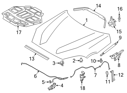 2023 Toyota GR Supra Expanding Nut Diagram for 90118-WA040