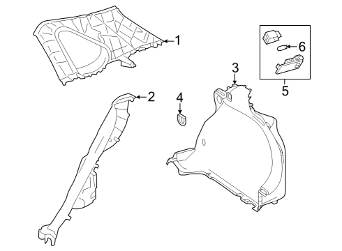 2023 Toyota Corolla Cross Interior Trim - Quarter Panels Diagram