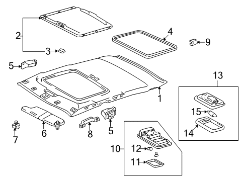 2002 Toyota Corolla Lens And Cover, Map Lamp Diagram for 81261-20160-B5