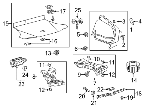 2016 Toyota Prius Hook Sub-Assembly, Deck Diagram for 58048-47010