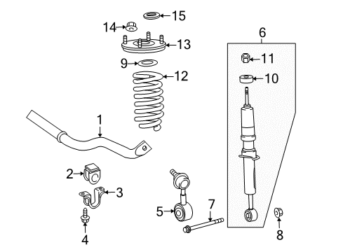 2016 Toyota Sequoia SPRING, COIL, FR LH Diagram for 48132-0C042