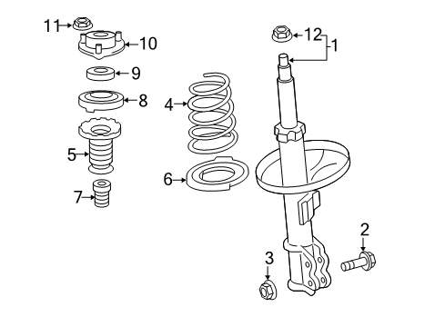 2017 Toyota Avalon Struts & Components - Front Diagram