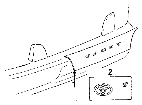 1994 Toyota Camry Exterior Trim - Trunk Lid Diagram