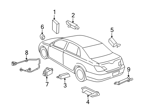 2011 Toyota Avalon Oscillator, Indoor Electrical Key Diagram for 89992-07010