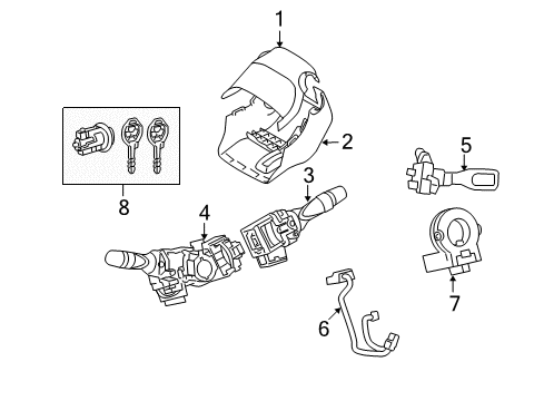 2010 Toyota Corolla Cover, Steering Column Diagram for 45286-02310-B1