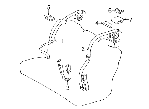 2017 Toyota Camry Guide, Rear Seat Shoulder Diagram for 73344-33020-A2