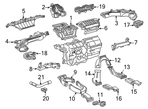 2022 Toyota Corolla Cross Duct Sub-Assembly, HEATE Diagram for 55086-02570