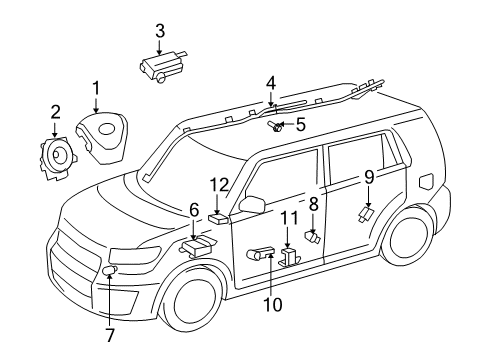 2010 Scion xB Air Bag Components Diagram