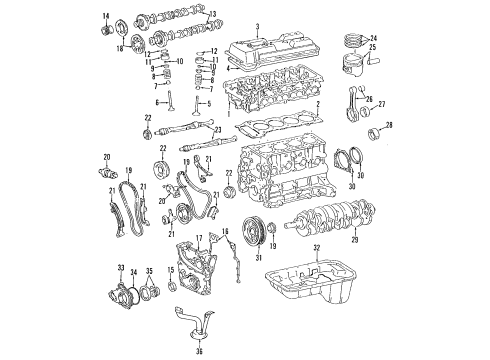 1994 Toyota T100 Gear, BALANCESHAFT Driven Diagram for 13632-75010