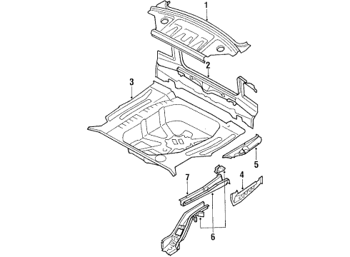 1991 Toyota Corolla Rear Body Diagram 1 - Thumbnail