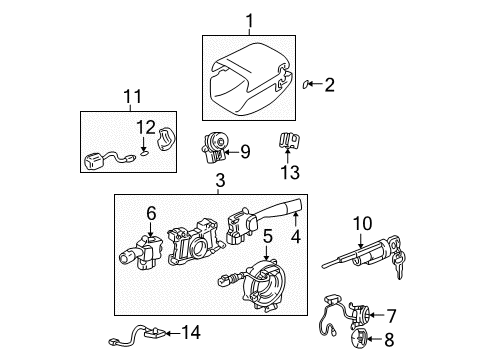 2000 Toyota Avalon Cover, Steering Column Diagram for 45286-07902-A0