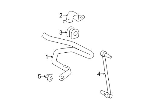 2012 Toyota Prius Stabilizer Bar & Components - Front Diagram