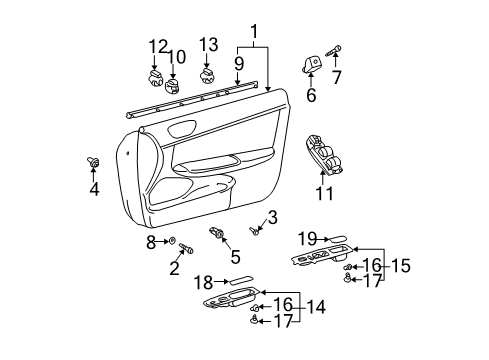 2002 Toyota Camry Switch Assy, Power Window Regulator Diagram for 84810-AC010