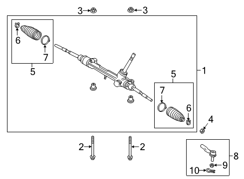 2022 Toyota C-HR Steering Gear Assembly Diagram for 45510-10250