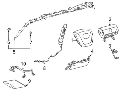 2021 Toyota Highlander Air Bag Assembly, Fr Sea Diagram for 739F0-0R020