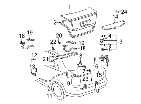 2005 Toyota Echo Trunk Diagram