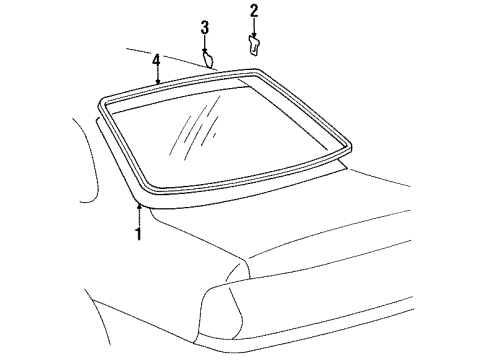 1996 Toyota Avalon Glass,Rear Window BRZ Diagram for 64811-AC040-83