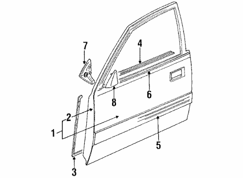 1991 Toyota Celica Door & Components, Body Diagram