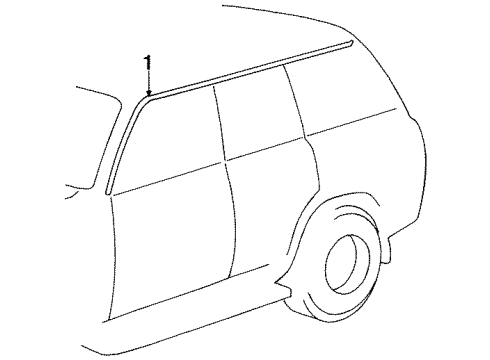 1997 Toyota Land Cruiser Exterior Trim - Roof Diagram 1 - Thumbnail