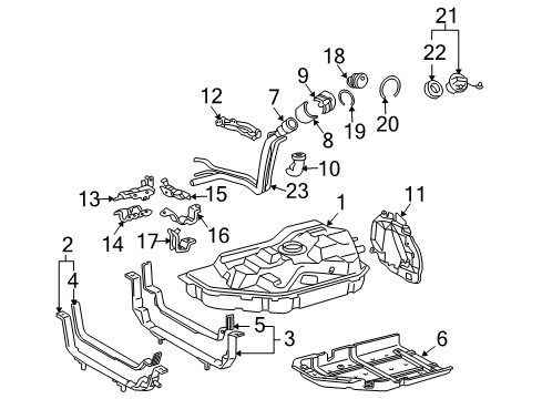 2006 Toyota Highlander Fuel System Components, Fuel Delivery Diagram 4 - Thumbnail