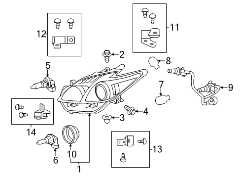 2013 Toyota Prius V Bulbs Diagram 3 - Thumbnail