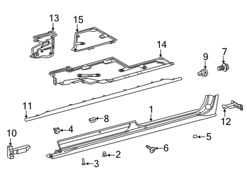 2022 Toyota Sienna Exterior Trim - Pillars Diagram