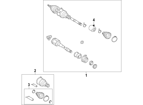 2020 Toyota Corolla Front Drive Shaft Assembly Diagram for 43410-12B50