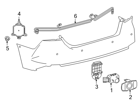 2021 Toyota Camry Parking Sensor Retainer, Red, Passenger Side Diagram for 89348-42230-D1