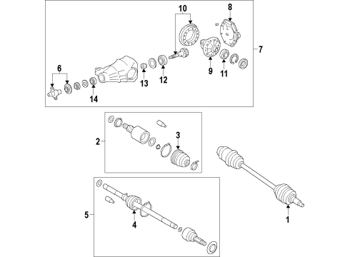 2015 Scion FR-S Rear Axle Shafts & Differential Diagram