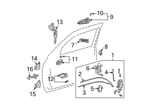 2004 Toyota Tundra Bezel, Door Inside H Diagram for 69277-AC010-B2