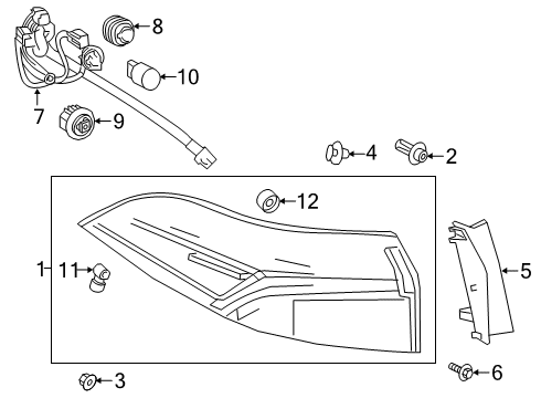 2021 Toyota Corolla Led, Rear Lamp, RH Diagram for 8158A-0D610