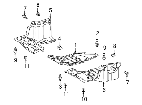 2003 Toyota Celica Splash Shields Diagram