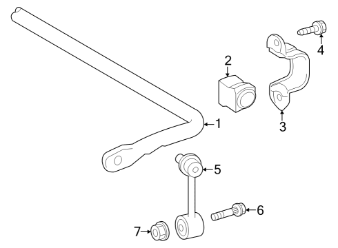 2023 Toyota Corolla Cross Stabilizer Bar & Components - Rear Diagram