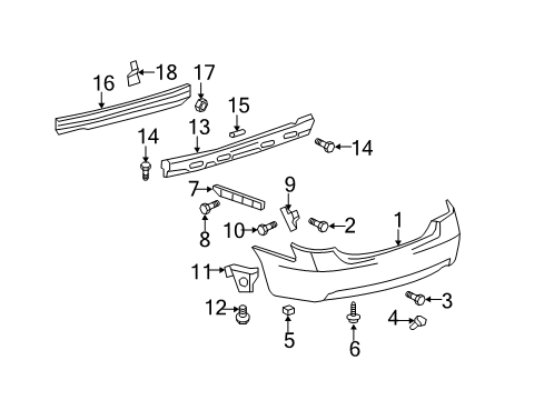 2011 Toyota Camry Rear Bumper Diagram 2 - Thumbnail