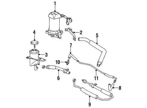 1993 Toyota MR2 Cap Sub-Assy, Vane Pump Oil Reservoir Diagram for 44305-17010