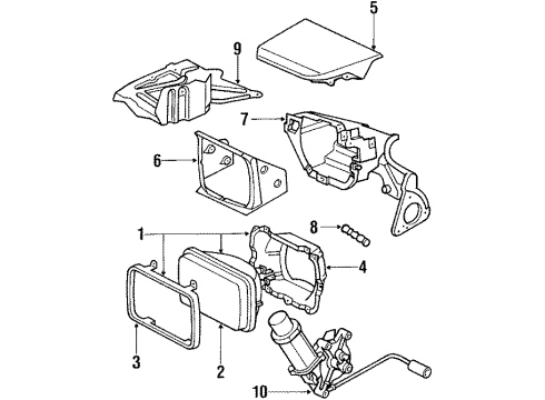 1987 Toyota Supra Nozzle, Headlamp Cleaner Washer Diagram for 85044-14010