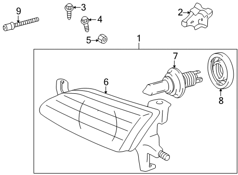 2000 Toyota Corolla Headlamps, Electrical Diagram