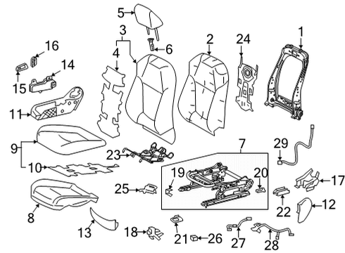 2022 Toyota RAV4 Passenger Seat Components Diagram 2 - Thumbnail