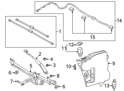 2023 Toyota GR Supra Front Windshield Wiper Blade Diagram for 85212-WAA01