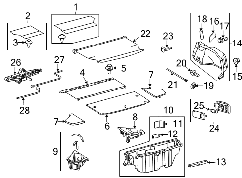 2013 Toyota Prius Plug-In Board, Rear Floor Diagram for 58416-47070-B0