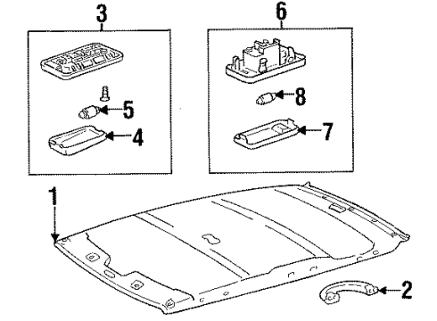 1993 Toyota Corolla Interior Trim - Roof Diagram 2 - Thumbnail