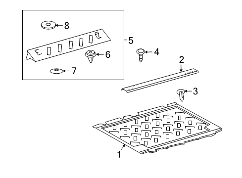 2012 Toyota FJ Cruiser Interior Trim - Rear Body Diagram