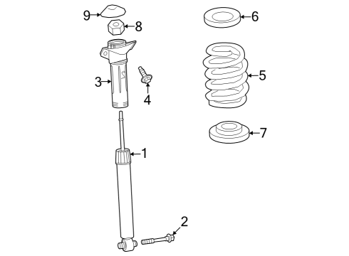 2024 Toyota Grand Highlander Shocks & Components - Rear Diagram