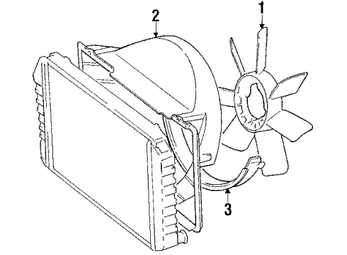 1989 Toyota Van Shroud Sub-Assy, Fan Diagram for 16711-73040