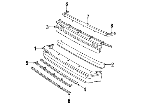 1985 Toyota Van Cover, Front Bumper Diagram for 52119-28010