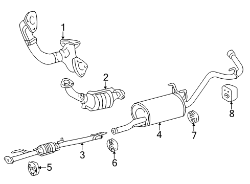 2000 Toyota Tundra Exhaust Components Diagram 1 - Thumbnail