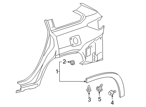 2019 Toyota Highlander Exterior Trim - Quarter Panel Diagram