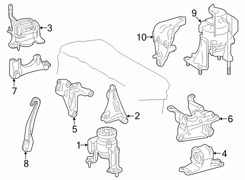 2024 Toyota Grand Highlander Engine & Trans Mounting Diagram 3 - Thumbnail