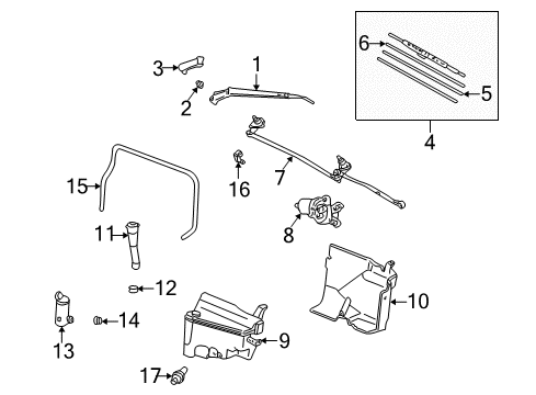 Plate, Wiper Rubber Backing Diagram for 85224-60110